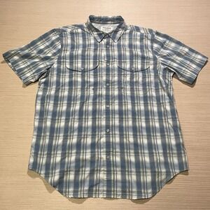 Filson Shirt Men's XL Blue Plaid Short Twin Lakes Sport Sleeve Fishing Hiking